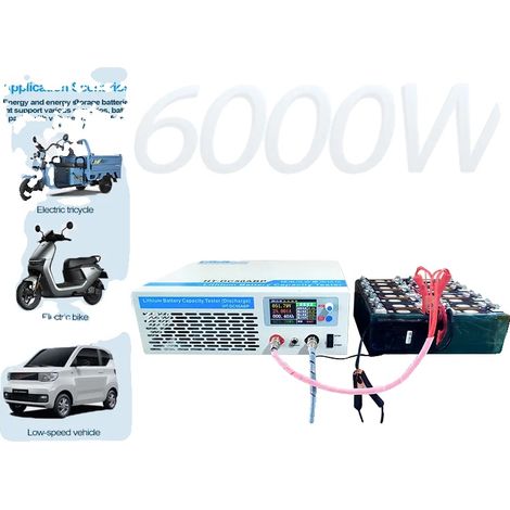 Comprobador de capacidad de batería, carga de 6000 W, pantalla LCD, HT-DC50ABP (1/5)