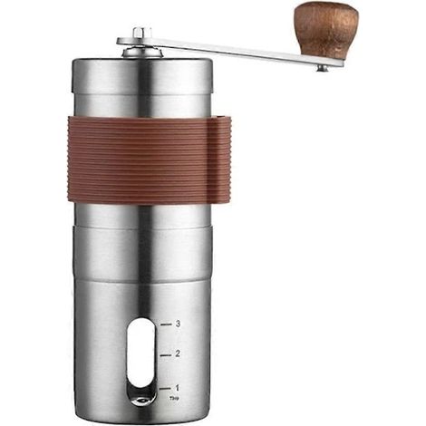 Moulin à café manuel portable avec manivelle, mouture réglable pour expresso, cafetière à piston et café filtre, idéal pour la maison, le bureau et les voyages.-AquaForge (1/4)