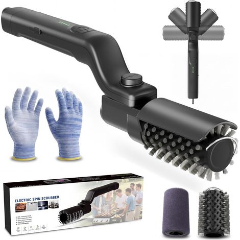 Brosse Électrique Barbecue Rechargeable,Nettoyeur de Gril 3 Vitesses,Angle Réglable 180°, Anti-Éclaboussures pour Grilles, Planchas et Cuisine (1/5)