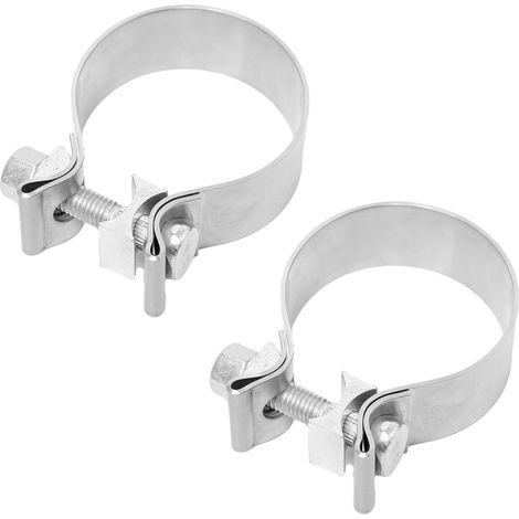 2 Collier Echappement 63-67mm Manchon Echappement Inox Collier de Serrage Universal Collier de Serrage pour Tuyau d Echappement Silencieux Pince Universel pour Moto Voiture Bateaux Turbines (1/5)