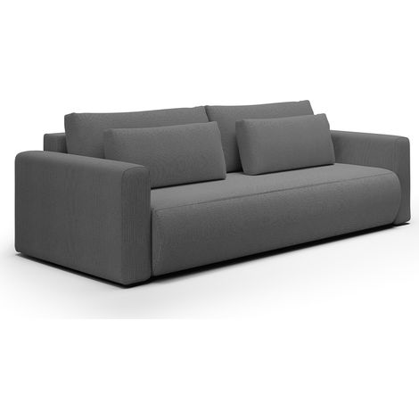 3-Sitzer-Sofabett mit Truhe Evy Grau