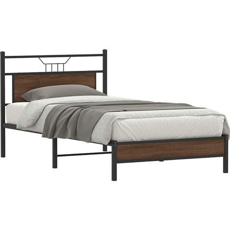 Estructura de cama sin colchón madera marrón roble 100x200 cm vidaXL (1/5)