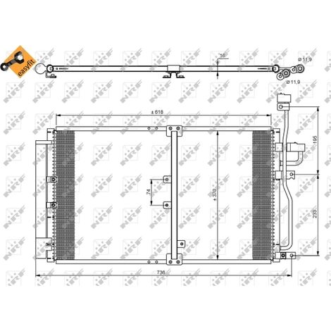 Condenseur, climatisation NRF 35797 CHEVROLET 20759647 20759648 4803979 4806936