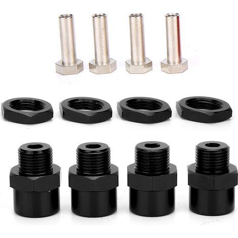 Adaptateur de conversion de moyeu de roue 12-17mm pour voiture RC 1/10 Sakura D4 HSP 94123 - Noir (1/5)