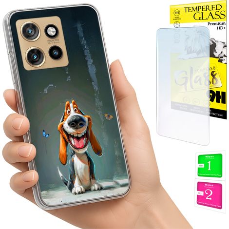Schutzhülle für Motorola Edge 50 Neo: Fotohülle mit Hundemotiv und 9H-Glas (1/5)