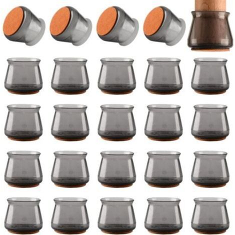 Lot de 24 patins en silicone et feutre pour meubles – Protection anti-rayures – Réduction du bruit de 93% – Diamètre 30-40 mm (1/5)