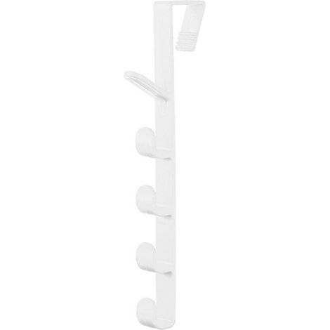 Door Hook Multipurpose Modern Style Punch Free Strong Load Bearing Door Coat Rack for Bedroom Living Room Entrance White (1/5)