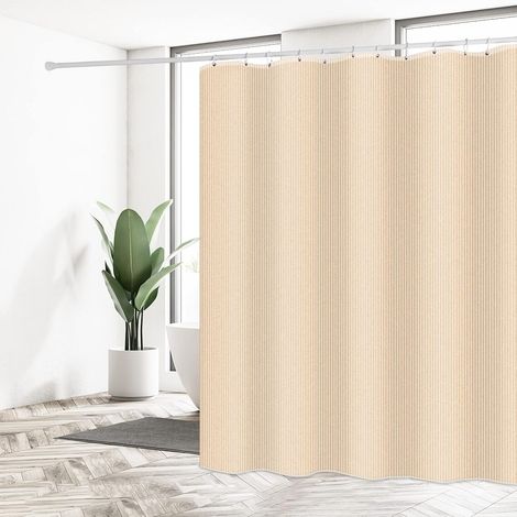 1 Rideau de Douche 180x200 cm Polyester Imperméable Séchage Rapide avec 12 Crochets pour Salle de Bain (1/5)