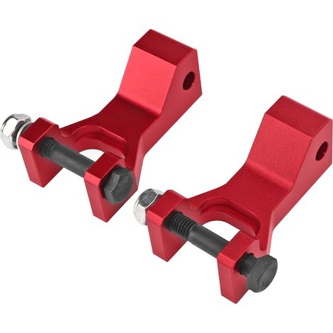 Kit d'abaissement avant pour quad (2 pièces) - Abaissement de 8,9 cm (3,5 pouces) - Alliage d'aluminium - Compatible avec Raptor 660, 660R et YFM660R (2001-2005) - Rouge (1/5)
