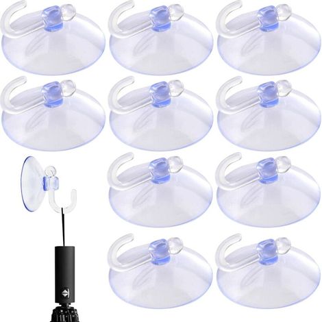 Ventose potenti – Mini ganci a ventosa in materiale trasparente per cucina e bagno, portatili, pratici, leggeri, ideali per specchi (1/4)