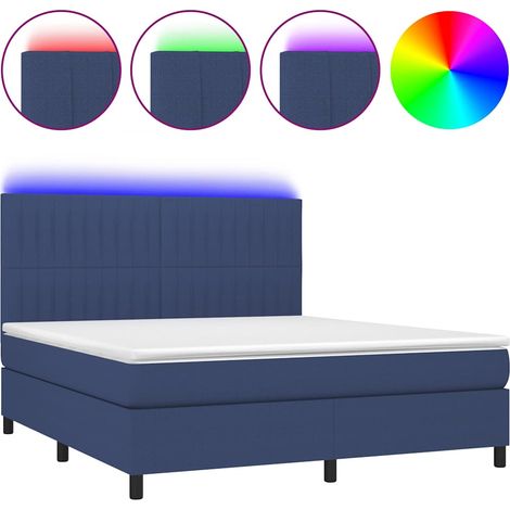 Maison Exclusive - Boxspringbett mit Matratze & LED Blau 180x200 (1/5)