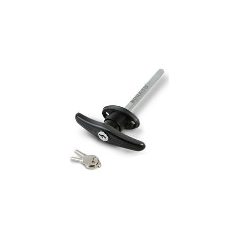 Bardusch Serrure de porte de garage avec poignée en T verrouillable en alliage de zinc, accessoires de serrure longue pour hangars et bâtiments extérieurs