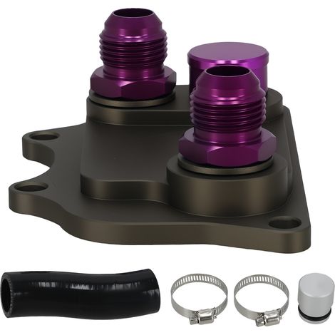 Aluminium Oil Filter Adapter AN10 for VW Audi EA888 Gen2 MK5 MK6 Purple Kit (1/5)