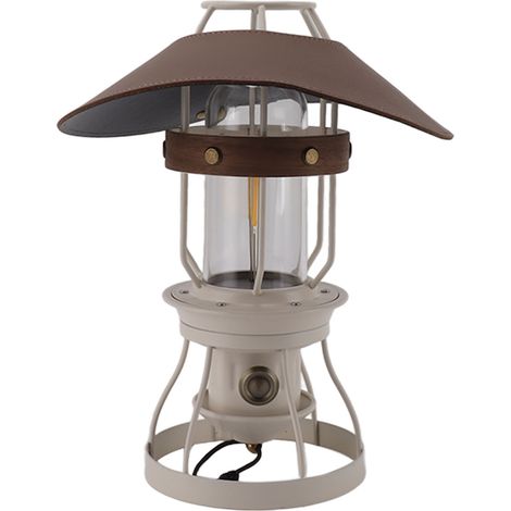 Tragbare Campinglampe mit langer Akkulaufzeit, Hängezeltlaterne, weiße LED-Birne, robuste Außenbeleuchtung, Wanderzubehör. (1/5)