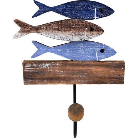 Signes Grimalt Perchero Decoracion  Percha Peces 1 Pomo Marinero Azul 10x19x23cm 37005