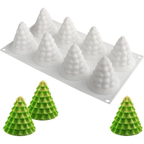 Silikon-Schokoladenform Silikon-Backform Weihnachten Weihnachtsbaum 3D-Kuchenform Weihnachtsbaum-Mousse-Kuchen Silikon-Backform Weihnachtsmotiv A (1/5)
