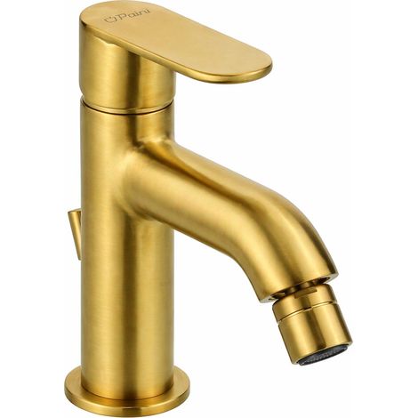 Miscelatore bidet colore oro spazzolato con piletta di scarico 1"1/4 Paini Domus 18PJ306 Oro Spazzolato