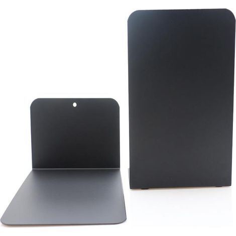 Support de livres en métal Grossiste Classeur de livres en forme de L Bureau d'étudiant Étagère de livres minimaliste Séparateur de livres - Noir, 21cm x 13.5cm x 9cm, 4pcs (1/4)