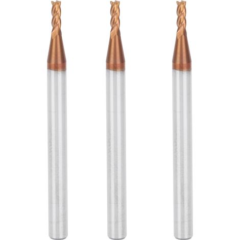 3Pcs Fraises Carbure CNC 4 Dents 2x50mm Outils de Coupe Acier Tungstène pour Métaux (1/5)