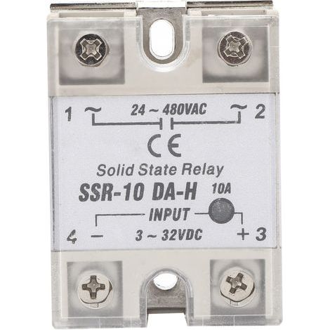 Relais à semi-conducteurs, interrupteur sans Contact, DC AC SSR avec plaque de dissipateur thermique en aluminium SSR-10 DA H (1/5)