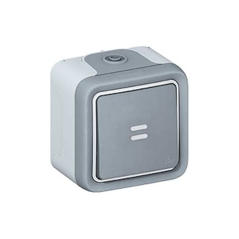 Interrupteur va-et-vient lumineux Legrand Plexo IP55 saillie 10AX gris - LEG069713