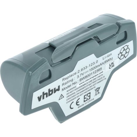 vhbw Batterie compatible avec Kärcher WV70 Plus, WV7, WV6 Plus, WV6, WV5 Premium, WV60, WV70 robot électroménager gris (1500mAh, 3,7V, Li-ion)