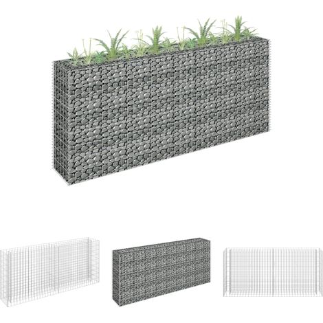 The Living Store Gabionen-Hochbeet Verzinkter Stahl 180×30×90 cm - Blumentöpfe & Pflanzgefäße (1/5)