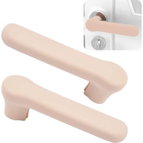 APEX Gants de poignée de porte en silicone antistatique deux pièces, adaptés aux poignées de porte carrées plates, couleur abricot. (1/5)