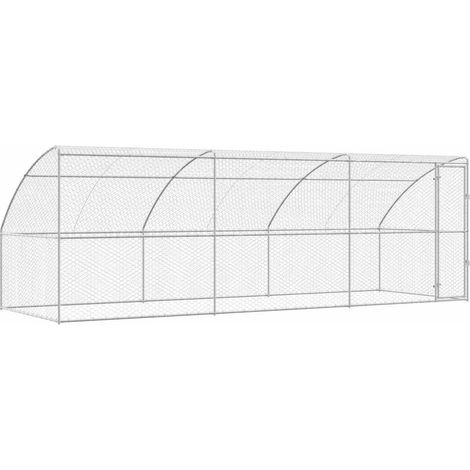 Refugio para perros 3 pcs Plateado 6 x 2 x 2 m vidaXL