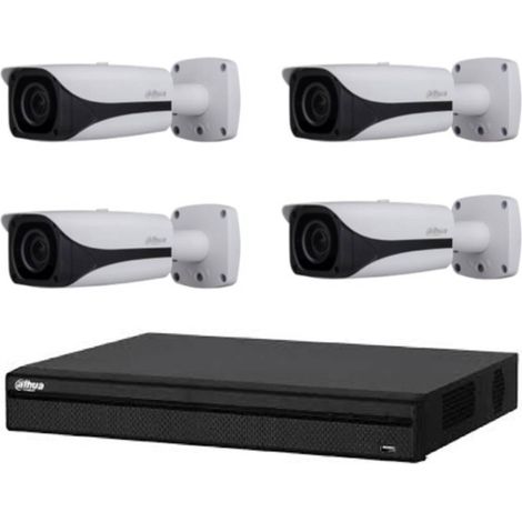 Dahua – Kit de vidéosurveillance 4 caméras IR 1080p – Enregistreur 16CH HCVR8208A-S3 – Vision nocturne jusqu'à 100m – Installation intérieure/extérieure - DH-HAC-HFW3231EZT