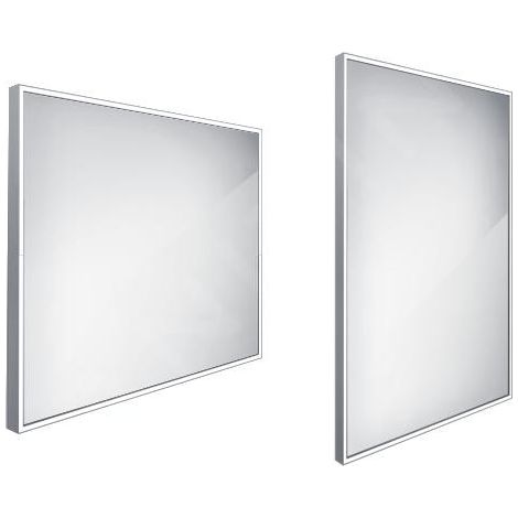Nimco - Miroir avec éclairage LED, 80x70 cm, carré, aluminium ZP 13003 (1/3)