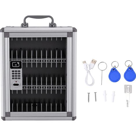 Coffre-fort portable pour téléphone, à 36 compartiments, fixable au mur et doté d'un mot de passe électronique, idéal pour le bureau ou l'école. (1/5)