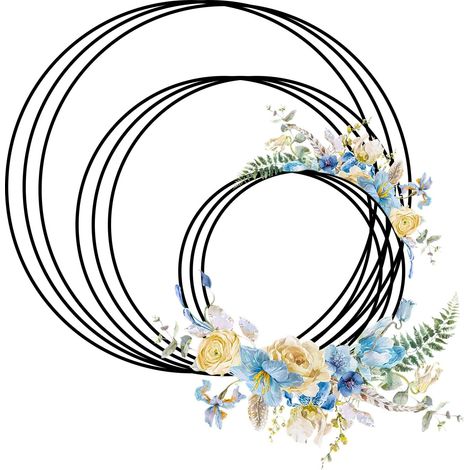 Anneaux en Métal, Noir Cercle Metal, Cercle Anneaux Attrape Rêve 10cm/15cm/20cm Anneaux en Métal pour Travaux Manuels pour Macramé, Mariage, Art Floral, Tenture Murale,Cerceau(9 Pièces (1/5)