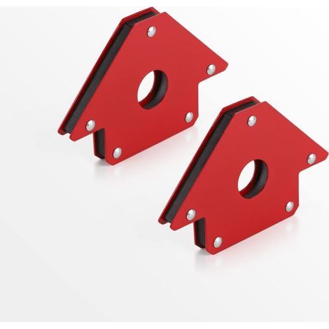 2pcs Positionneur de Soudage Magnétique Force de Traction 11KG, Angles Aimantés 45°, 90°, 135°, Équerre Aimanté pour Soudure Rouge, Arrow Welding Magnet (1/5)