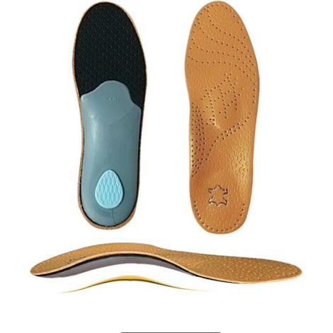 Semelles orthopédiques de soutien de la voûte plantaire avec rembourrage élastique - Taille 43/