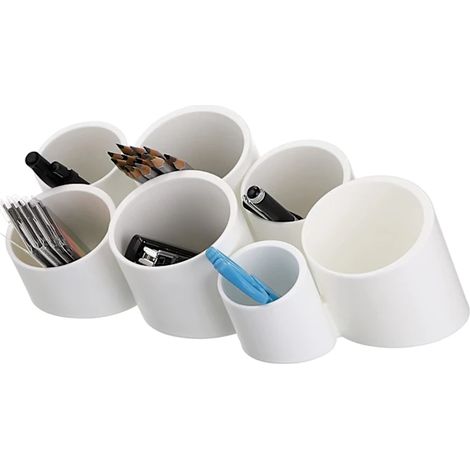 Porte-stylo organisateur, 33 x 20,5 x 13,5 cm, blanc, pour la maison, le bureau ou un usage quotidien.-AquaForge (1/5)