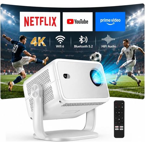 Vidéoprojecteur 4K Compatible avec App intégrée Rotation à 360° Mini Projecteur Video Wi-FI 6 (1/5)