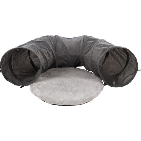 Jeu Tunnel interactif pour chat Gris foncé avec balle 95 cm (1/4)