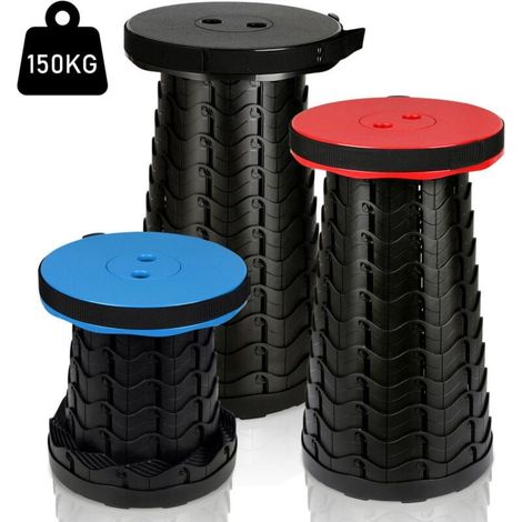 ALOVZE Tragbarer Klappstuhl Kompakt Campingstuhl Leichte Teleskop 150kg Outdoor Klapphocker Tragbar,bleu (1/3)