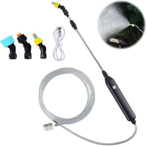Pulverisateur De Jardin Electrique, Pulverisateur Pour Toiture, Pulverisateur Lance Telescopique avec 3 Buses et 5M de Tuyau,USB Rechargeable,Portable Pulvérisateur pour Pulvérisateur (1/5)