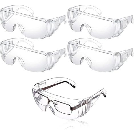 5 PièCes Lunettes SéCurité Contre Gouttelettes Protection Yeux Lunettes Anti PoussièRe Lunettes SéCurité Transparentes Anti BuéE Pour Un Usage Quotidien, Bricolage, Laboratoire, Soudage, Meulage (1/5)