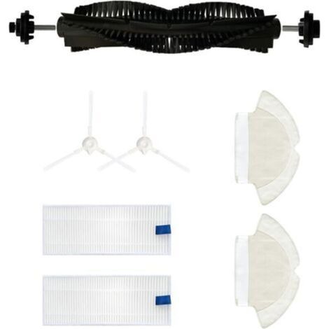 7-piece accessory set for the Tefal Rowenta X-plorer Series 75 RG7687 robotic vacuum cleaner: main brush, 2 side brushes, 2 cloths, 2 filters--DTEKGAZ