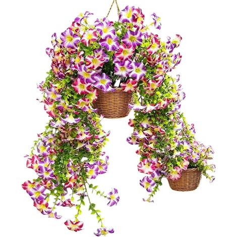 Timeless Flower Vines, Artificial Silk Climbing Decor Pack Fade Proof Floral Garland System, Real Look Hanging Blossom Strands, Decorative Wall Vine Set, Patio Courtyard Styling for Ho (1/5)