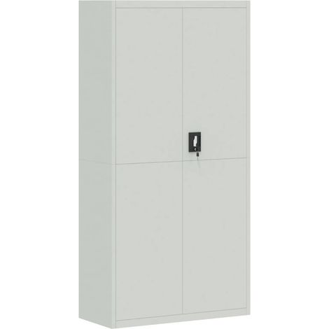 Cajoneras muebles de oficina estantes ajustables puertas con cerradura 90 x 40 x 180 cm acero gris DEC024540
