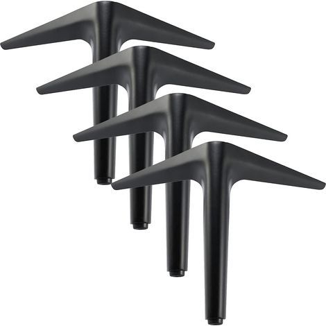 Möbelbeine, 4er-Set, schwarze dreieckige Möbelbeine, Feuerverzinktnisiert und poliert, für Kleiderschrank, Sofa, Couchtisch, TV-Ständer und andere Möbel (15 cm) (1/5)