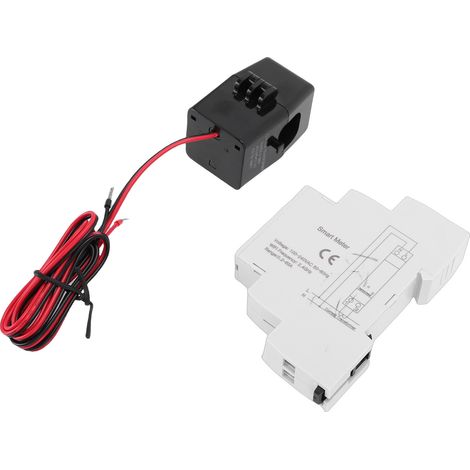 Compteur électrique intelligent monophasé rail DIN avec transformateur de courant, surveillance conso temps réel APP WiFi (1/5)