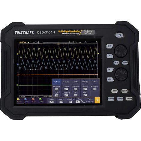 VOLTCRAFT DSO-5104H Oscilloscopio portatile 100 MHz 4 canali 1 Gsa/s 40 Mpts 14 Bit Memoria digitale (DSO), Portatile 1 (1/5)