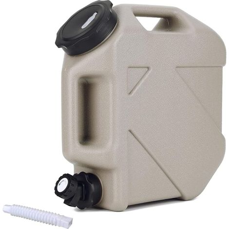 Water container with tap and screw-on lid, BPA-free, portable drinking water reservoir with handle, for caravans, picnics, and hiking (1/4)
