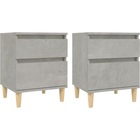 Set di 2 Comodini Armadio da Notte Mobiletto da notte Grigio Cemento 40x35x50 cm (1/4)