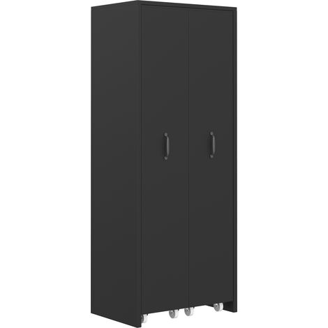 Étagère extensible sur roulettes en MDF – 4 niveaux, modulable à gauche ou à droite, charge 20 kg par niveau (1/5)